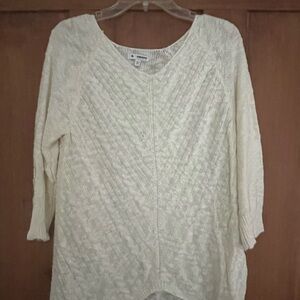 Sonoma Ivory Lightweight Knit Top Size XL